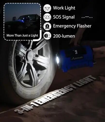 AVID POWER Portable Tire Inflator Air Compressor, 110V AC/12V DC Dual Power | 5 Preset Modes & Digital LCD Gauge, Auto Shut-Off, Inflation & Deflation for Tires, Air Mattress & Small Inflatables, Blue - 6