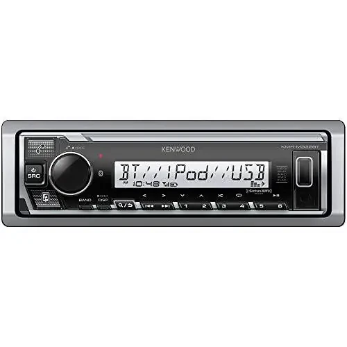 Автомагнитола KENWOOD KMR-M332BT, Bluetooth, USB, AUX, AM/FM радио, SiriusXM, влагозащищенная, многоцветная подсветка. - 1