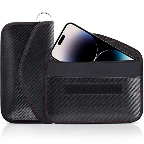 Avtomobil kalitlari uchun Faraday xaltasi, Faraday sumkasi, Avtomobil RFID signalini blokirovka qiluvchi ushlagich, Kalit Fob himoyachisi, Kalit fob qafasi Signal o'g'irlikka qarshi Fob Case (2 dona) - 1