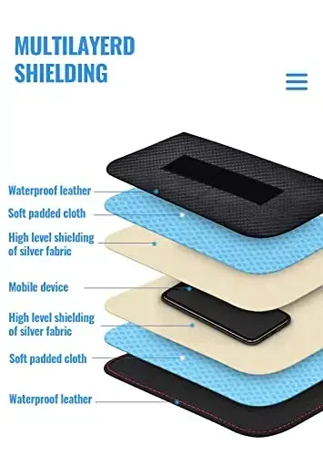 Avtomobil kalitlari uchun Faraday xaltasi, Faraday sumkasi, Avtomobil RFID signalini blokirovka qiluvchi ushlagich, Kalit Fob himoyachisi, Kalit fob qafasi Signal o'g'irlikka qarshi Fob Case (2 dona) - 5