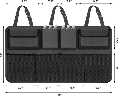 Avtomobil Magistral Tashkilotchisi, 8 ta Katta Saqlash Xaltachasi bilan Orqa O‘rindiqqa Osiladigan Tashkilotchi - SUV, Yuk mashinasi, Mikroavtobus Uchun Magistral Tashkilotchisi - Sizning Joyni Tejash Mutaxassisingiz - 1