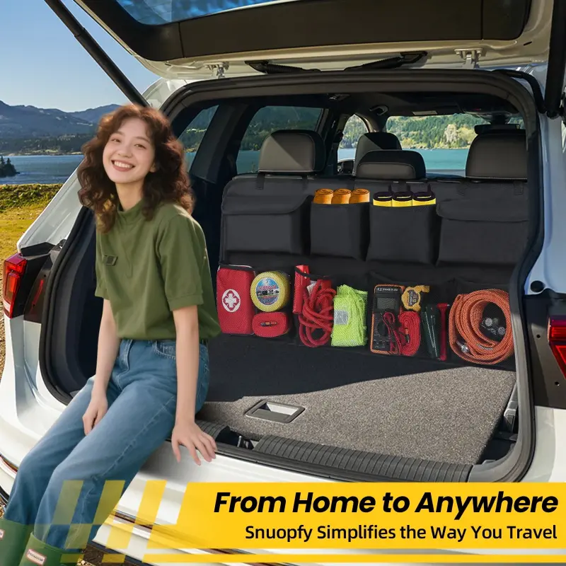 Avtomobil Magistral Tashkilotchisi, 8 ta Katta Saqlash Xaltachasi bilan Orqa O‘rindiqqa Osiladigan Tashkilotchi - SUV, Yuk mashinasi, Mikroavtobus Uchun Magistral Tashkilotchisi - Sizning Joyni Tejash Mutaxassisingiz - 7