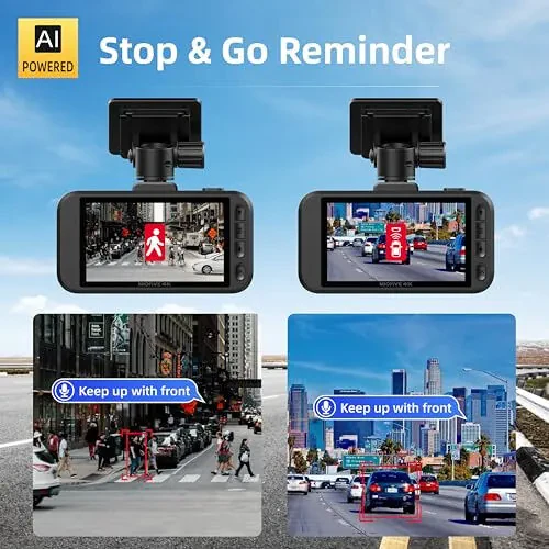 Avtomobil uchun 4K/2160P old kamerali Dash Cam, 5G Wi-Fi va Bluetooth ilovasi bilan, o'rnatilgan GPS 3.0” IPS ekranli Dashcam 140° keng burchak, G-sensor, HDR, tungi ko'rish, 24 soatlik to'xtash rejimi (S1(4K)) - 2