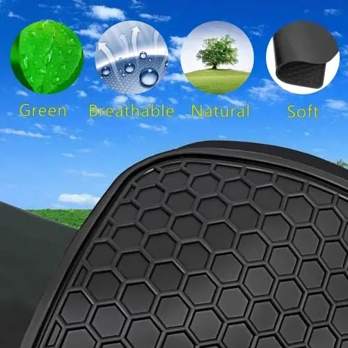 Car Floor Mats Custom Fit for Toyota Camry 9th 2025 Black Red Rubber Car Floor Liners Set All Weather Season Protection Heavy Duty Odorless - 5