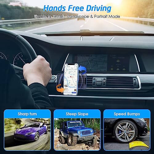 Avtomobil uchun magnit telefon tutqichi, WixGear [2 dona] Universal havo chiqarish teshigi magnit telefon o'rnatiladigan joy, Avtomobil telefon tutqichi mobil telefonlar va mini planshetlar uchun 4 ta metall plastinka bilan - 6