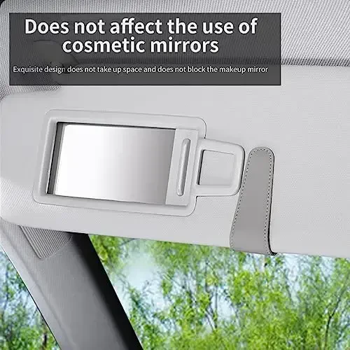 Avtomobil uchun magnitli charm ko'zoynak ushlagichi, Avtomobil visoriga uchun ko'zoynak qisqichi, Turli o'lchamdagi ko'zoynaklar uchun avto ichki aksessuarlari (kulrang) - 3