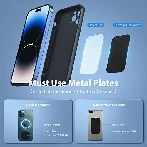 Avtomobil uchun magnitli telefon ushlagichi, [Kuchli magnitlar va harbiy darajadagi so'rg'ich] Avtomobil telefon ushlagichi O'rnatish paneli Oyna mobil telefon ushlagichi Avtomobil uchun telefon stendi iPhone Android Avtomobil beshigi (kulrang) - 7