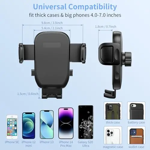 Avtomobil uchun stakan telefon ushlagichlari, universal sozlanishi poydevor va uzun bo'yinli avtomobil telefon o'rnatish moslamasi, iPhone Samsung Google barcha 4-7 dyuym uchun uyali telefon ushlagichi avtomobil aksessuarlari/yuk mashinalari/golf aravachasi/yugurish yo'lakchasi - 6