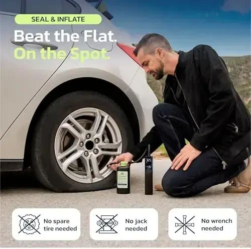 Avtomobil, velosiped, mototsikl, SUV, yo'ltanlamas va yuk mashinalari uchun g'ildirak shishirgich portativ havo kompressori - tezkor avtomobil pompasi, 150 PSI, simsiz 12V DC, LED displeyli favqulodda chiroq Woowind (Ventus pro + g'ildirak plomba moddasi) - 4