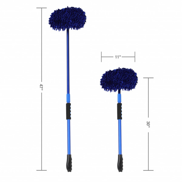 Auto Drive Microfiber Mop, Blue Aluminum Telescoping Handle - 8