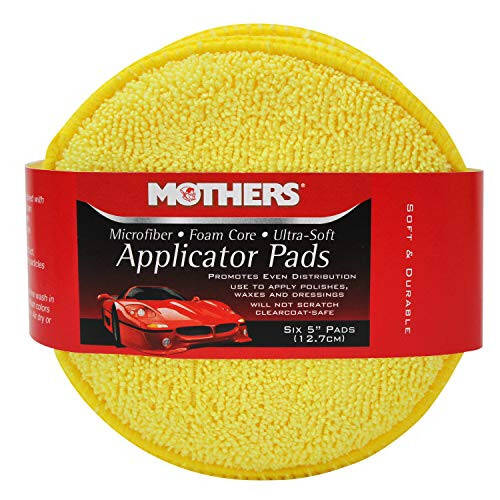 Avtomobilni tafsilotlash uchun Mothers mikrofiber silliqlash va tozalash padlari, 5 dyuym diametr, sariq, 6 ta to'plam - 7