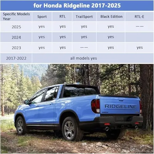 Автомобильные коврики Binmotor для Honda Ridgeline Crew Cab 2017-2026 гг., передний и 2-й ряд, всепогодные автомобильные коврики для пола, автомобильные коврики Ridgeline, коврики для пола для аксессуаров Honda Ridgeline - 2