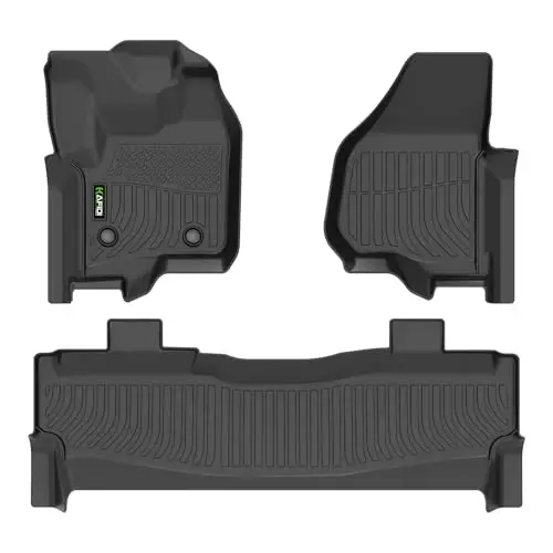 Автомобильные коврики HAFIDI® для 2012-2016 Ford F250/F350/F450/F55 (Super Duty Crew Cab), всепогодные защитные TPE нескользящие автомобильные коврики, подходят для аксессуаров 1-го и 2-го рядов, черные - HAFIDI