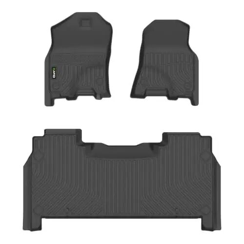 Автомобильные коврики HAFIDI® для Dodge Ram 1500 2019-2024 гг., всепогодная защита, TPE, противоскользящие, 1-й и 2-й ряды, комплект, черный 