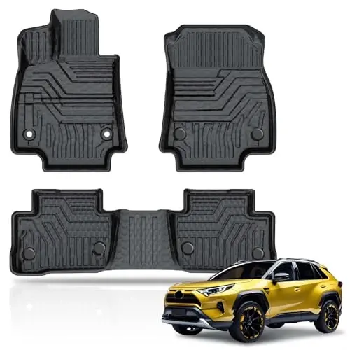 Автомобильные коврики KUST для Toyota RAV4 2019-2025, всепогодные передние и задние 2 ряда, TPE резина, противоскользящие, с высоким бортом 