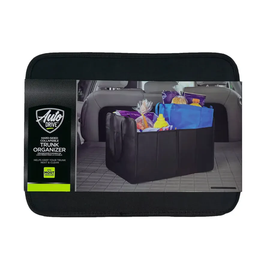 Автомобильный органайзер для багажника Auto Drive Automotive Black Hard-Sided Collapsible Trunk Organizer 1 Pack, 18,5