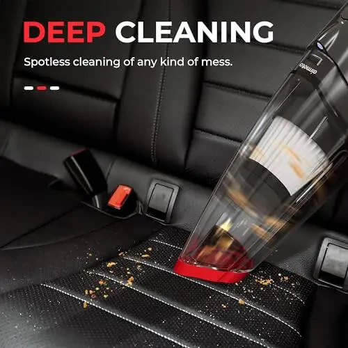 Автомобильный пылесос Airmoto высокой мощности с 16-футовым шнуром - 12В портативный ручной пылесос для автомобиля - Пылесос с мощной всасывающей силой - Автомобильные аксессуары для женщин и мужчин - 2