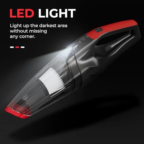 Автомобильный пылесос Airmoto высокой мощности с 16-футовым шнуром - 12В портативный ручной пылесос для автомобиля - Пылесос с мощной всасывающей силой - Автомобильные аксессуары для женщин и мужчин - 4