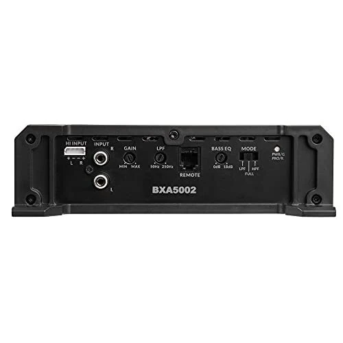 Автомобильный усилитель Belva BXA5002 500Вт пик BX-Series 2-Ом стабильный класс A/B 2-канальный MOSFET с дистанционным управлением уровнем сабвуфера - 5