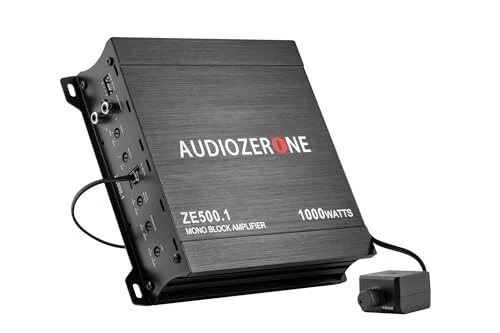 Автомобильный усилитель ZE500.1 1000 Вт моноблок класса D MOSFET для сабвуфера, стабильный при 1-4 Ом, низкочастотный кроссовер, MOSFET питание, стерео. - AUDIOZERONE