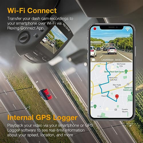 Автомобильный видеорегистратор RexingUSA V1-4K Ultra HD GPS с Wi-Fi 2,4” ЖК-экраном | 170° широкоугольная камера с G-сенсором | WDR | Циклическая запись | Суперконденсатор | Мобильное приложение | Поддержка 256 ГБ - 9