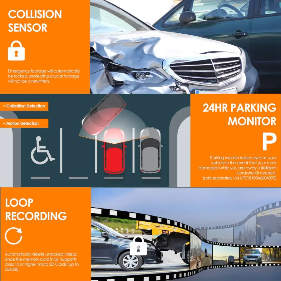 Авторегистратор Rexing V2 Pro AI с 3-канальной записью спереди/в салоне/сзади 1080p, Wi-Fi и GPS - 6