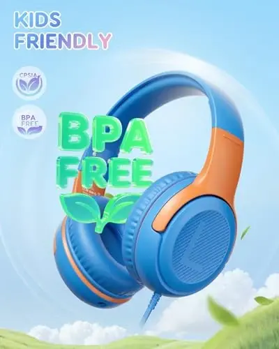 awatrue Kids Headphones Wired Toddler Headphones with Microphone, Over-Ear Headphones, 85/94dB Volume-Limiting, 3.5mm Jack, Foldable On-Ear Design - Safe & Comfortable for Learning & Entertainment - 3