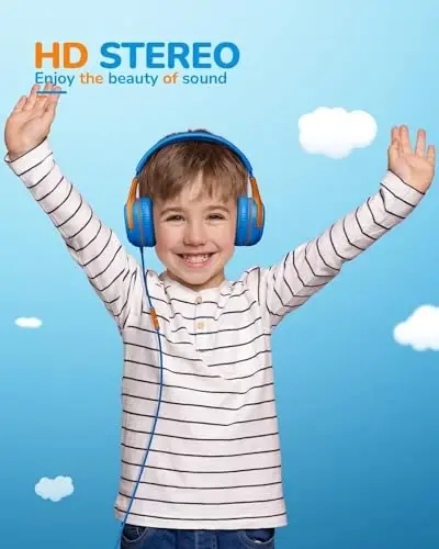 awatrue Kids Headphones with Cord - Comfortable and Durable Toddler Headphones for School and Work, Ideal Gift for Kids, Sons, Daughters Sound and Safe Listening Experience - 5
