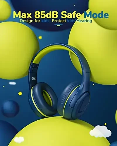 awatrue Kids Headphones Wired Toddler Headphones with Microphone, Over-Ear Headphones, 85/94dB Volume-Limiting, 3.5mm Jack, Foldable On-Ear Design (Bluegreen+Pink) - 7