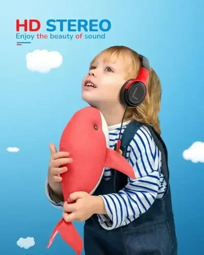 awatrue Kids Headphones Wired Toddler with Microphone, Over-Ear Headphones, 85/94dB Volume-Limiting, 3.5mm Jack, Foldable On-Ear Design - Safe & Comfortable for Learning & Entertainment - 2