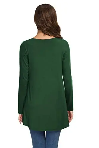 AWULIFFAN Women's Fall Long Sleeve V-Neck T-Shirt Sleepwear Tunic Tops Blouse Shirts - 4