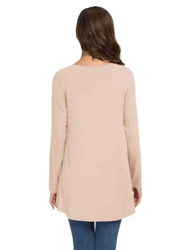 AWULIFFAN Women's Fall Long Sleeve V-Neck T-Shirt Sleepwear Tunic Tops Blouse Shirts - 3