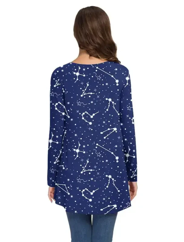 AWULIFFAN Women's Fall Long Sleeve V-Neck T-Shirt Sleepwear Tunic Tops Blouse Shirts - 3