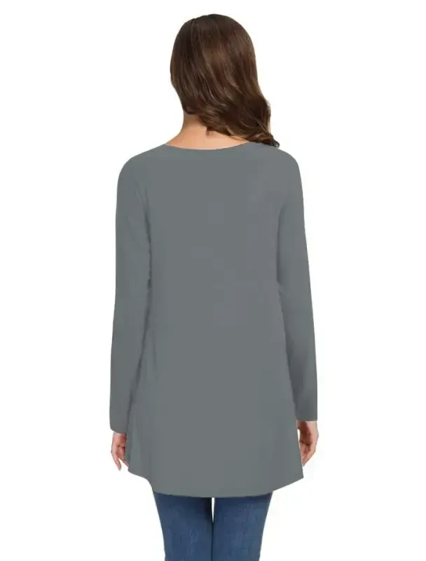 AWULIFFAN Women's Fall Long Sleeve V-Neck T-Shirt Sleepwear Tunic Tops Blouse Shirts - 3