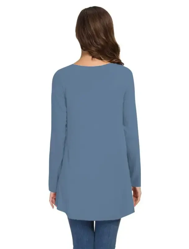 AWULIFFAN Women's Fall Long Sleeve V-Neck T-Shirt Sleepwear Tunic Tops Blouse Shirts - 3