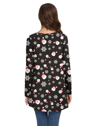 AWULIFFAN Women's Fall Long Sleeve V-Neck T-Shirt Sleepwear Tunic Tops Blouse Shirts - 9