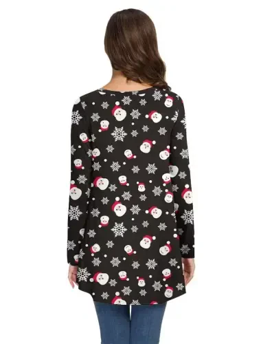 AWULIFFAN Women's Fall Long Sleeve V-Neck T-Shirt Sleepwear Tunic Tops Blouse Shirts - 3