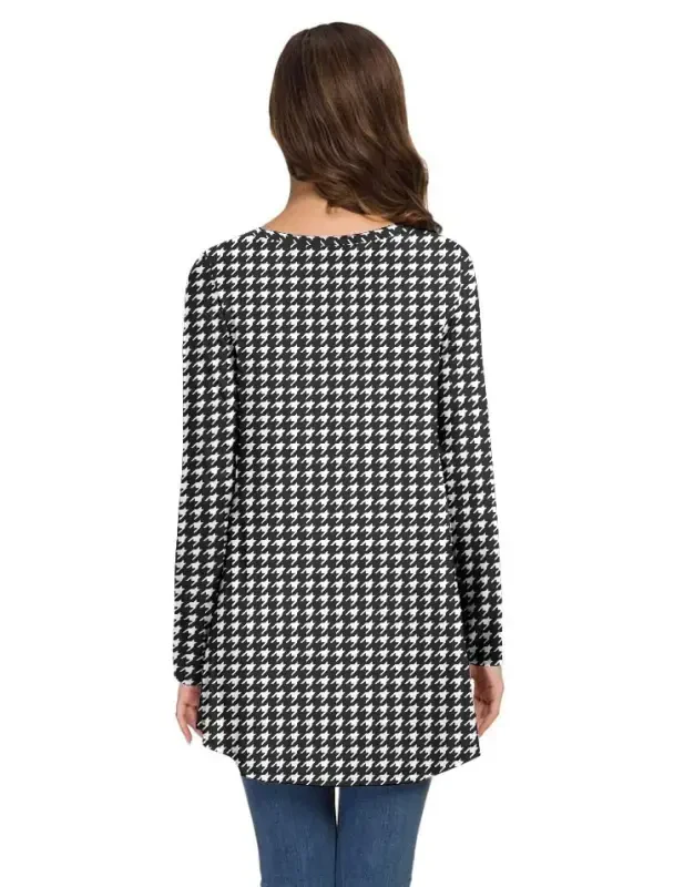 AWULIFFAN Women's Fall Long Sleeve V-Neck T-Shirt Sleepwear Tunic Tops Blouse Shirts - 3