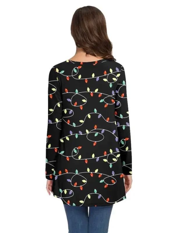 AWULIFFAN Women's Fall Long Sleeve V-Neck T-Shirt Sleepwear Tunic Tops Blouse Shirts - 3