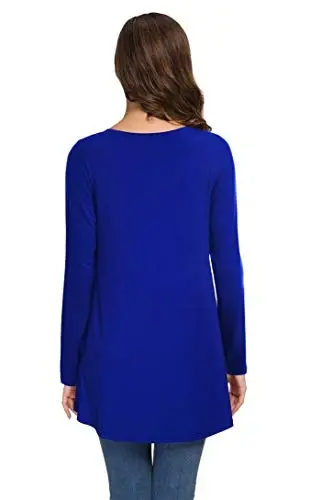 AWULIFFAN Women's Fall Long Sleeve V-Neck T-Shirt Sleepwear Tunic Tops Blouse Shirts - 4