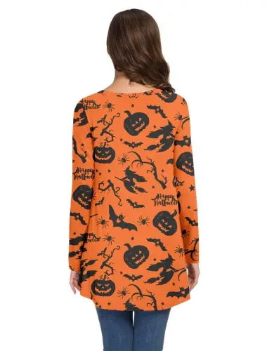 AWULIFFAN Women's Fall Long Sleeve V-Neck T-Shirt Sleepwear Tunic Tops Blouse Shirts - 4