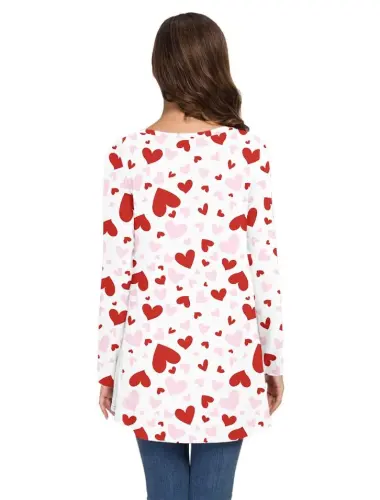 AWULIFFAN Women's Fall Long Sleeve V-Neck T-Shirt Sleepwear Tunic Tops Blouse Shirts - 4