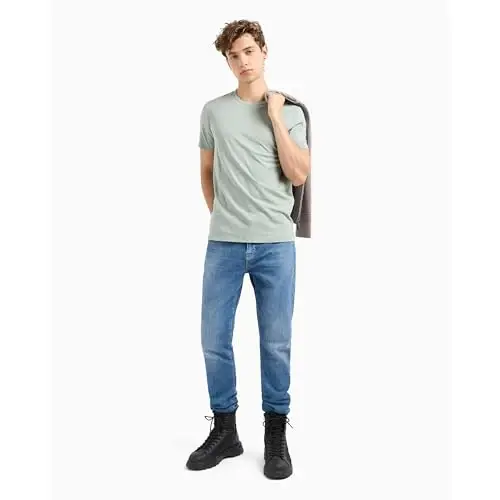 AX Armani Exchange erkaklarning oddiy rangli asosiy Pima ekipaj bo'yin - 2