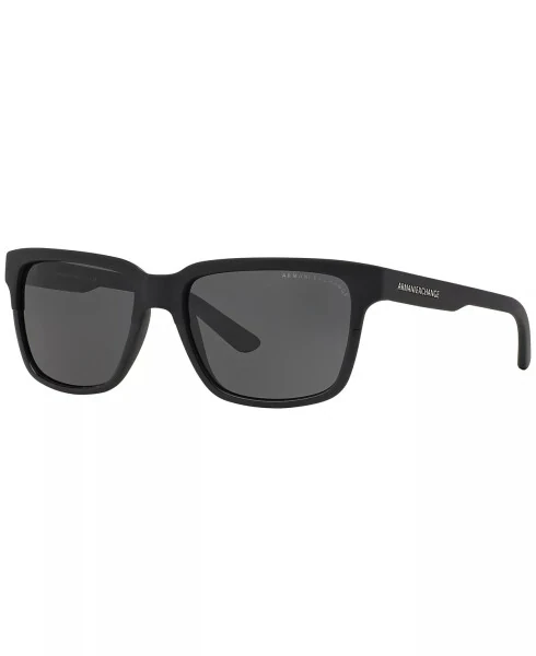 Unisex Polarized Sunglasses AX4026S-BLACK MATTE/GREY - Armani Exchange