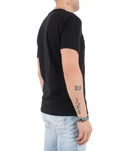 A|X Armani Exchange Men's Basic Pima V Neck Tee, Black, X-Large - 4