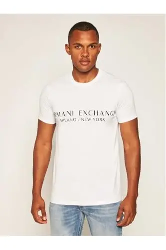 A｜X Armani Exchange Mens Short Sleeve Milan New York Logo Crew Neck T-Shirt - 2