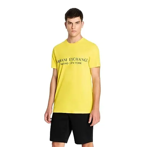 A｜X Armani Exchange Mens Short Sleeve Milan New York Logo Crew Neck T-Shirt - A｜X