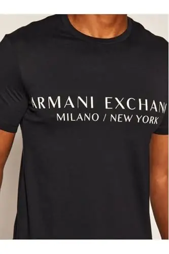 A｜X Armani Exchange Mens Short Sleeve Milan New York Logo Crew Neck T-Shirt - 2