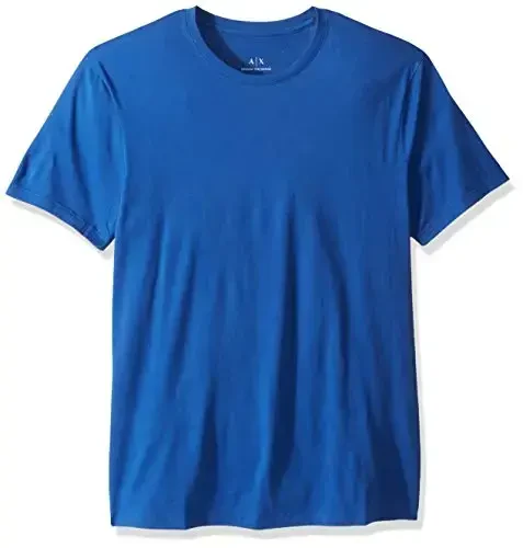 AX Armani Exchange Men's Solid Colored Basic Pima Crew Neck 