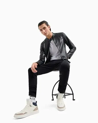 AX Armani Exchange Мужская Однотонная Базовая Футболка Pima с Круглым Вырезом - 4